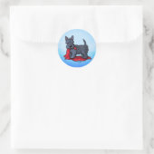 Sticker Rond Chiot écossais KiniArt (Sac)