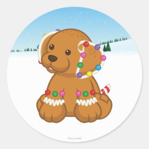 Sticker Rond Chiot en pain d'épices
