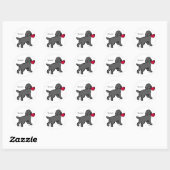 Sticker Rond Chiot et coeur rouge du Black Lab personnalisé (Feuille)