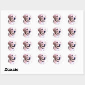 Sticker Rond Chiot Golden Retriever (Feuille)
