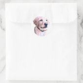 Sticker Rond Chiot Golden Retriever (Sac)