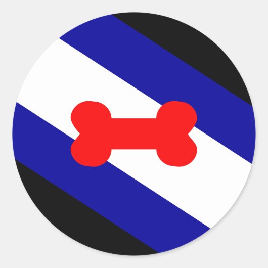 Sticker Rond Chiot Jouer à la fierté drapeau (Devant)