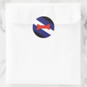 Sticker Rond Chiot Jouer à la fierté drapeau (Sac)