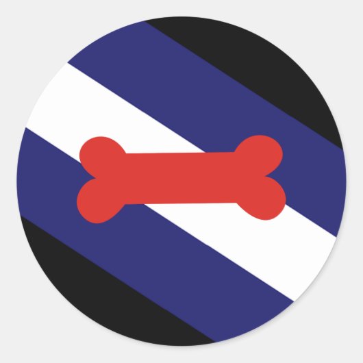 Sticker Rond Chiot Jouer à la fierté drapeau (Devant)