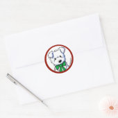 Sticker Rond Chiot KiniArt Westie (Enveloppe)