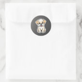 Sticker Rond chiot mignon (Sac)