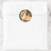 Sticker Rond Chiot Prenant Un Bain Vintage Antique (Sac)