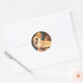 Sticker Rond Chiot Prenant Un Bain Vintage Antique (Enveloppe)