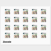 Sticker Rond Chiots 4e anniversaire Bash Tshirts et cadeaux (Feuille)
