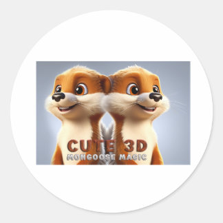 Sticker Rond Chiots Adorables en Robes Jaunes
