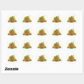 Sticker Rond chiots dans un citrouille (Feuille)
