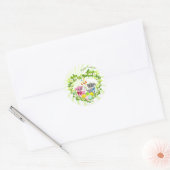 Sticker Rond Chiots de Pâques (Enveloppe)