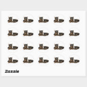 Sticker Rond Chiots du Yorkshire Terrier (Feuille)