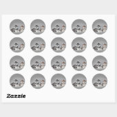 Sticker Rond Chiots husky sibériens (Feuille)