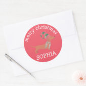 Sticker Rond Chiots mignons Dachshund amoureux des chiens Joyeu (Enveloppe)