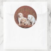 Sticker Rond Chiots précieux (Sac)