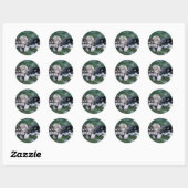 Sticker Rond Chiots sibériens Husky, 3 semaines (Feuille)