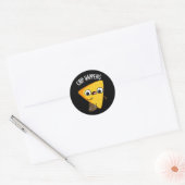 Sticker Rond Chip arrive drôle Poop Pun Dark BG (Enveloppe)