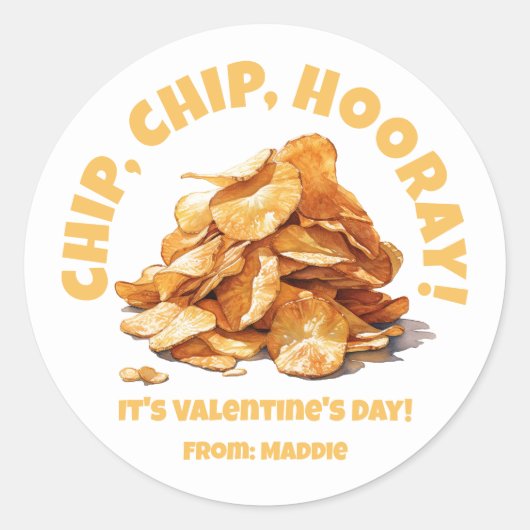 Sticker Rond Chip, Chip, Hooray ! Fête de la Saint-Valentin aux (Devant)