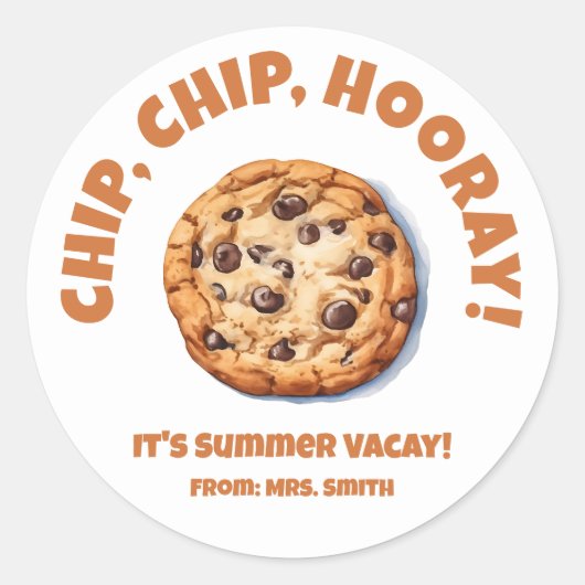 Sticker Rond Chip, Chip, Hourra ! Biscuit au chocolat (Devant)