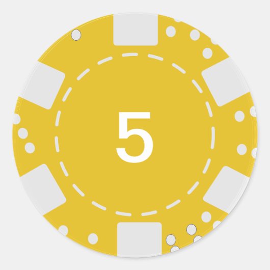 Sticker Rond Chip de poker jaune (Devant)