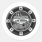 Sticker Rond Chip de poker Las Vegas (Devant)