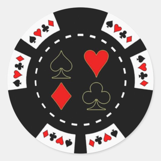 Sticker Rond Chip de poker pour cartes (Devant)