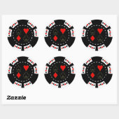 Sticker Rond Chip de poker pour cartes (Feuille)