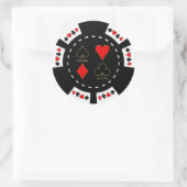 Sticker Rond Chip de poker pour cartes (Sac)
