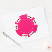 Sticker Rond Chip de poker rose et de jeu (Enveloppe)