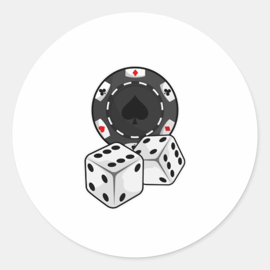 Sticker Rond Chip & Dice pour Poker (Devant)