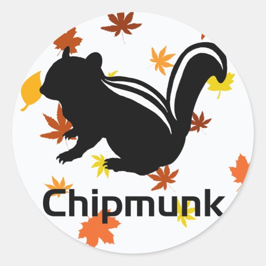 Sticker Rond Chipmunk illustration (12) Black (Devant)