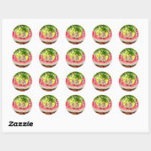 Sticker Rond Chipmunks mangeant de la pastèque (Feuille)