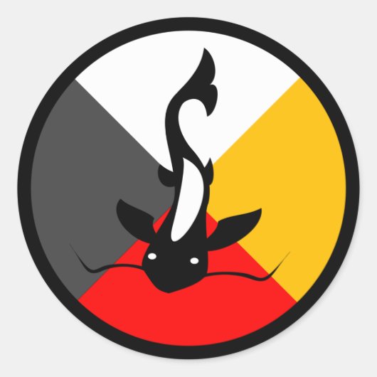 Sticker Rond Chippewa Dodem Manaameg (Devant)