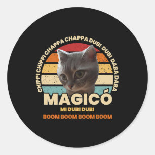 Sticker Rond Chippi Chippi Chappa Chappa Danser Chat Mème 1