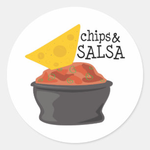 Sticker Rond Chips et salsa
