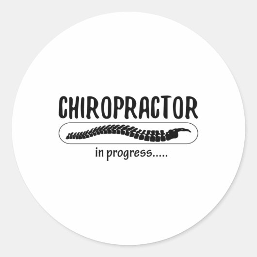 Sticker Rond Chiropractic Chiropractor In Progress Spine Chiro (Devant)