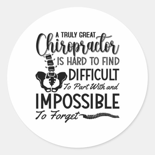 Sticker Rond Chiropratique Chiro épine Vraiment grand chiroprat (Devant)