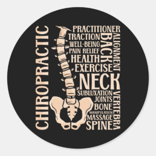 Sticker Rond Chiropratique Spine Therapist Chiropractor Chiro