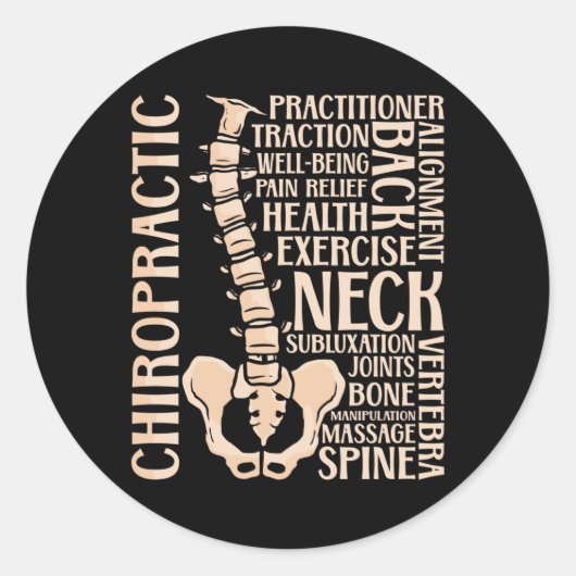 Sticker Rond Chiropratique Spine Therapist Chiropractor Chiro (Devant)