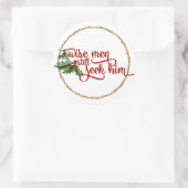 Sticker Rond Chirstmas Hommes Sages Le Cherchent Encore (Sac)