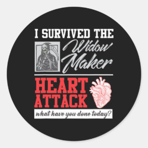 Sticker Rond Chirurgie cardiaque ouverte Survivor Veuve Maker C