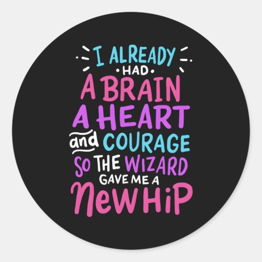 Sticker Rond Chirurgie de remplacement de hanche de titane Humo (Devant)