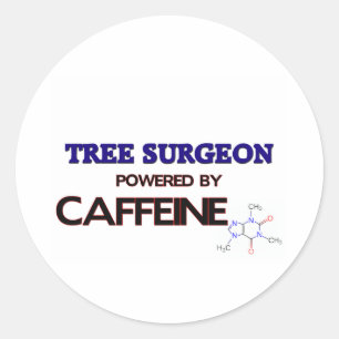 Sticker Rond Chirurgien d'arbre actionné par la caféine