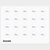 Sticker Rond Chloe élégant Cursive (Feuille)