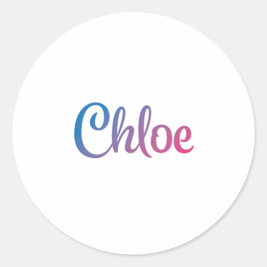 Sticker Rond Chloe élégant Cursive (Devant)