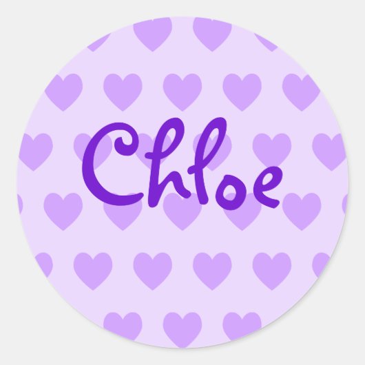 Sticker Rond Chloe en violet (Devant)