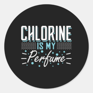 Sticker Rond Chlorine Est Mon Parfum Baignade