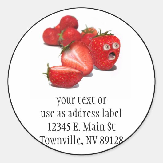 Sticker Rond Choc de fraise (Devant)