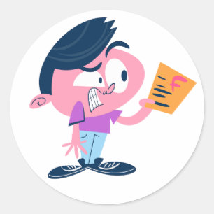 Sticker Rond Choc d'examen de niveau F drôle pour étudiant Auto
